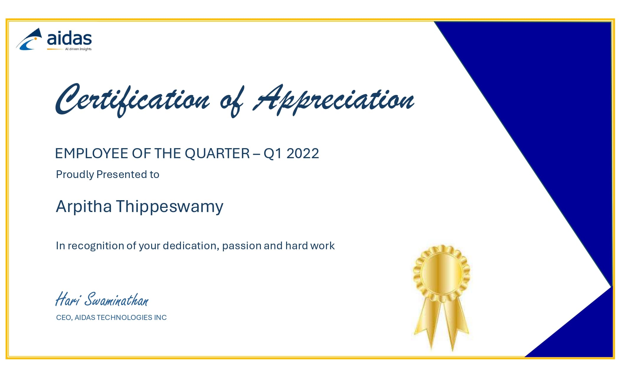 Employee of the Quarter