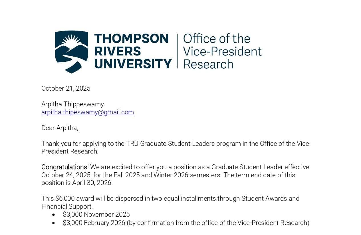 Graduate Student Leader Award